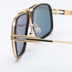 Oval European and American fashion new men's trend sunglasses ladies retro sunglasses - Gold Frame Translucent Tablets - CU19...