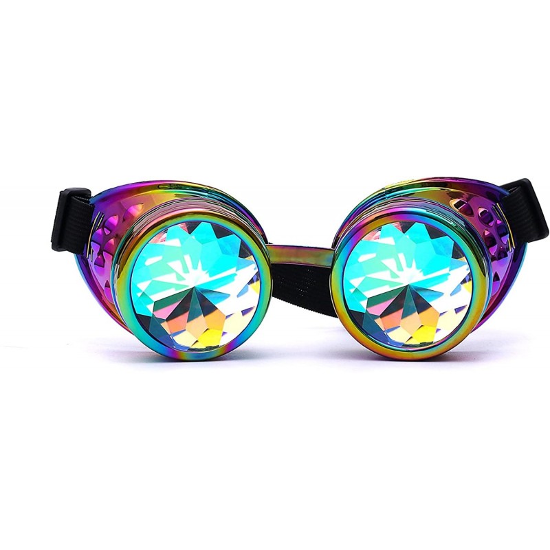 Goggle Rainbow Prism Kaleidoscope Glasses-Steampunk Goggles Cosplay Rave Goggles - Cool - CX18SNYECK3 $13.43