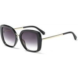 Square 2019 Luxury Square Sunglasses Women Vintage Unique Gradient Sun Glasses New Oversize Eyewear UV400 - Black - CE18Q72ZD...
