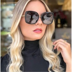 Square 2019 Luxury Square Sunglasses Women Vintage Unique Gradient Sun Glasses New Oversize Eyewear UV400 - Black - CE18Q72ZD...