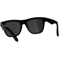 Square KUSH Sunglasses Unisex Square Horn Rimmed Black Frame Mirrored UV 400 - Matte Black (Gold Mirror) - CI18D0DN2MR $9.29