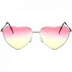 Oversized Sunglasses Women Brand Designer Candy Color Gradient Sun Glasses Outdoor Goggles Party - Silver Pink Yellow - CV18W...