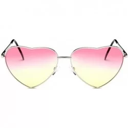 Oversized Sunglasses Women Brand Designer Candy Color Gradient Sun Glasses Outdoor Goggles Party - Silver Pink Yellow - CV18W...