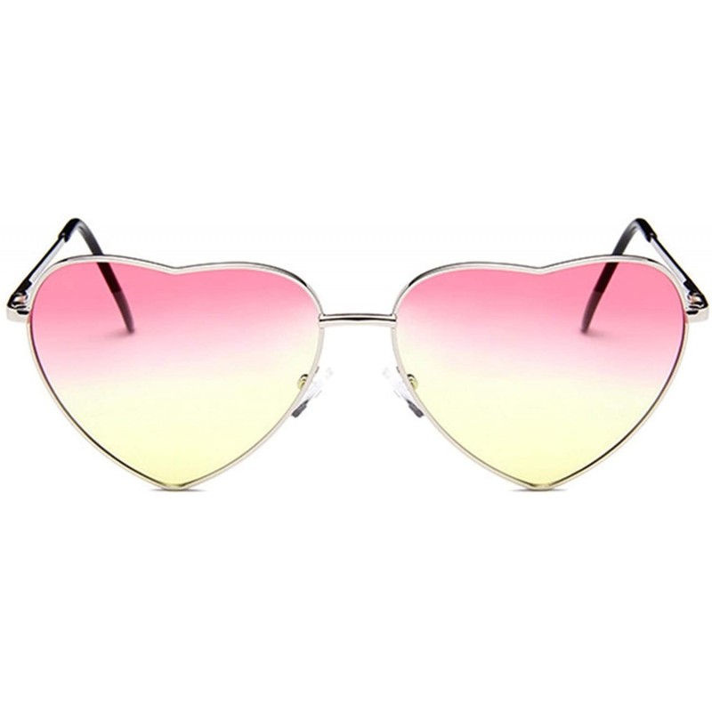 Oversized Sunglasses Women Brand Designer Candy Color Gradient Sun Glasses Outdoor Goggles Party - Silver Pink Yellow - CV18W...