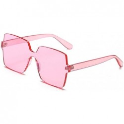 Rimless Trend Sunglasses Personality Lens Body Ocean Sunglasses Street Shot Candy Color Glasses - CU18XD46LD4 $80.98