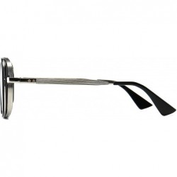 Square Pilot Sunglasses Mens Square Frame Sunglasses Bold Pilot Sports Eyewear - Silver Frame and Blue Lens - CA18E6W4OC9 $12.85