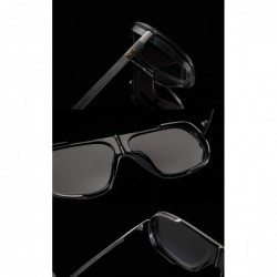 Square Pilot Sunglasses Mens Square Frame Sunglasses Bold Pilot Sports Eyewear - Silver Frame and Blue Lens - CA18E6W4OC9 $12.85