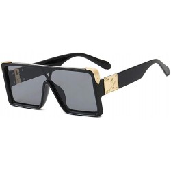 Square Square Oversized Sunglasses Women Men - Classic Fashion Style 100% UV Protection - Black - CF1994GAITW $15.24