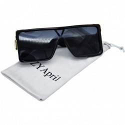 Square Square Oversized Sunglasses Women Men - Classic Fashion Style 100% UV Protection - Black - CF1994GAITW $15.24