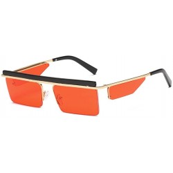 Square Personalized Unisex Sunglasses Frameless Square Ocean Sunglasses - Red - CP18DUGDUAM $34.75