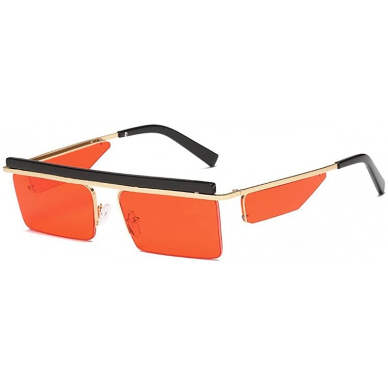 Square Personalized Unisex Sunglasses Frameless Square Ocean Sunglasses - Red - CP18DUGDUAM $34.75