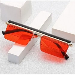 Square Personalized Unisex Sunglasses Frameless Square Ocean Sunglasses - Red - CP18DUGDUAM $34.75
