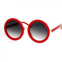 Round Womens Thick Plastic Round Circle Lens Mod Designer Sunglasses - Red Smoke - CC12NRUZK84 $24.51