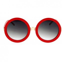 Round Womens Thick Plastic Round Circle Lens Mod Designer Sunglasses - Red Smoke - CC12NRUZK84 $14.96