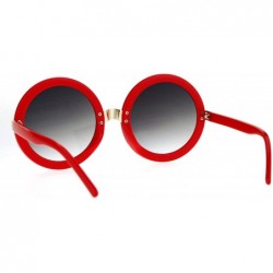 Round Womens Thick Plastic Round Circle Lens Mod Designer Sunglasses - Red Smoke - CC12NRUZK84 $14.96