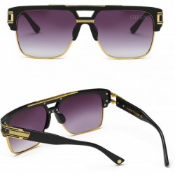 Round Square Designer Aviator Large Sunglasses - CI185U9KKNW $18.99