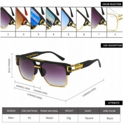 Round Square Designer Aviator Large Sunglasses - CI185U9KKNW $18.99