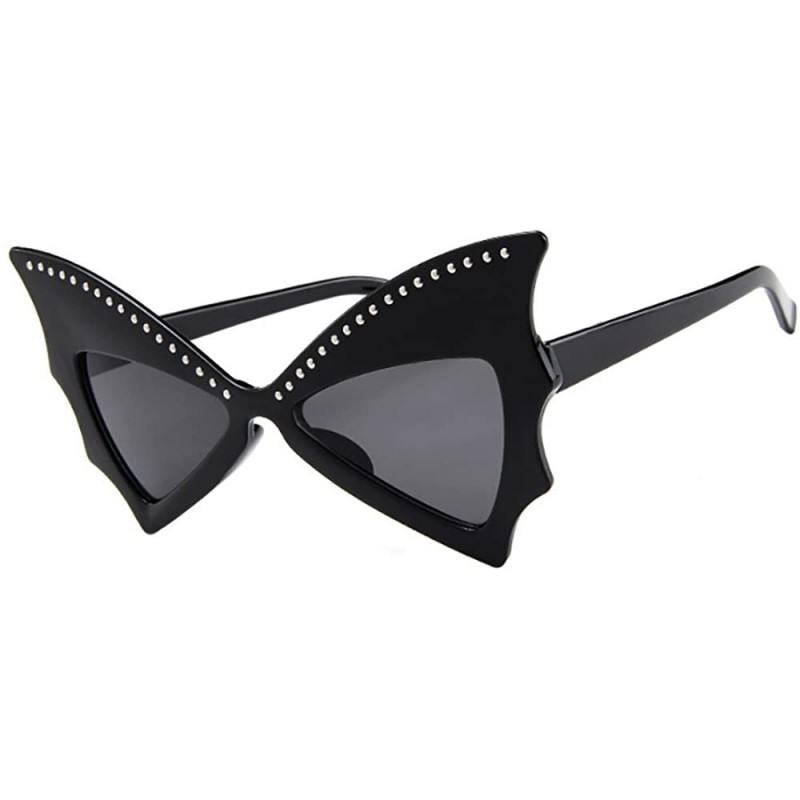 Sport Fashion Polarized Sunglasses - REYO Classic Retro Bat Shape Glasses Unisex Sunglasses Eyewear For Men/Women - C - CQ18N...