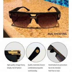 Round Square Designer Aviator Large Sunglasses - CI185U9KKNW $18.99