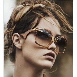 Oversized 2018 Clear Oversized Square Sunglasses Women Gradient Super Star Fashion Brand - Gloss Black - C4189KQD9WL $12.58