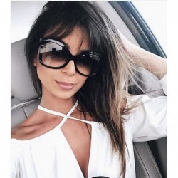 Oversized 2018 Clear Oversized Square Sunglasses Women Gradient Super Star Fashion Brand - Gloss Black - C4189KQD9WL $12.58