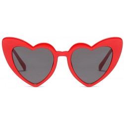 Square Women Goggle Heart Sunglasses Vintage Cat Eye Mod Style Retro Eyewear - C2 - CS18CG8O2AI $19.44