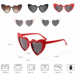 Square Women Goggle Heart Sunglasses Vintage Cat Eye Mod Style Retro Eyewear - C2 - CS18CG8O2AI $19.44