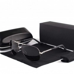 Oversized Retro brand sunglasses polarized sunglasses aluminum - Grey Black - CG1982Y4938 $50.09