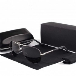 Oversized Retro brand sunglasses polarized sunglasses aluminum - Grey Black - CG1982Y4938 $25.70