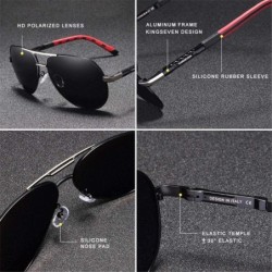 Oversized Retro brand sunglasses polarized sunglasses aluminum - Grey Black - CG1982Y4938 $25.70