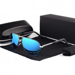 Oversized Retro brand sunglasses polarized sunglasses aluminum - Grey Black - CG1982Y4938 $25.70