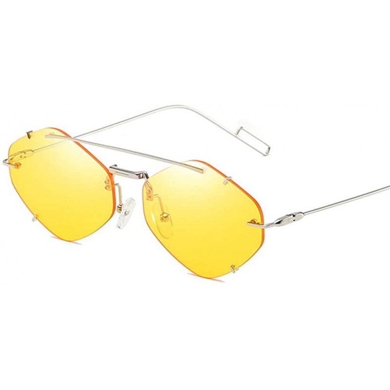 Semi-rimless Claw Rimless Sunglasses Designer Sunglasses Women Men Shades Clear Lens Sun Glasses Eyewear - 5 - CA18Y40QK8A $1...