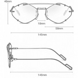 Semi-rimless Claw Rimless Sunglasses Designer Sunglasses Women Men Shades Clear Lens Sun Glasses Eyewear - 5 - CA18Y40QK8A $1...