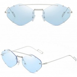 Semi-rimless Claw Rimless Sunglasses Designer Sunglasses Women Men Shades Clear Lens Sun Glasses Eyewear - 5 - CA18Y40QK8A $1...