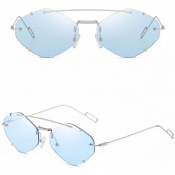 Semi-rimless Claw Rimless Sunglasses Designer Sunglasses Women Men Shades Clear Lens Sun Glasses Eyewear - 5 - CA18Y40QK8A $1...