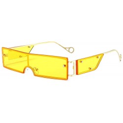 Goggle Fashion Sunglasses Rectangle Glasses sunglasses - Yellow - C3198G6QQN6 $12.68