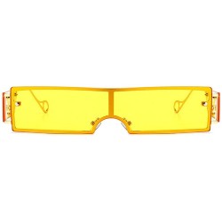Goggle Fashion Sunglasses Rectangle Glasses sunglasses - Yellow - C3198G6QQN6 $12.68