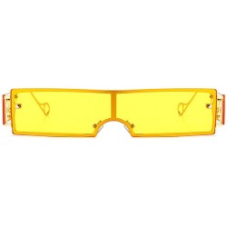 Goggle Fashion Sunglasses Rectangle Glasses sunglasses - Yellow - C3198G6QQN6 $12.68