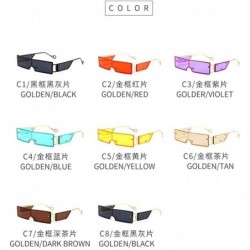 Goggle Fashion Sunglasses Rectangle Glasses sunglasses - Yellow - C3198G6QQN6 $12.68