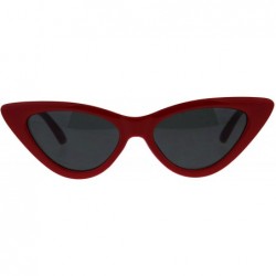 Square Womens Trendy Minimal Squared Cat Eye Mod Plastic Goth Sunglasses - Red Black - CU18E4IZICR $10.63