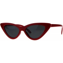 Square Womens Trendy Minimal Squared Cat Eye Mod Plastic Goth Sunglasses - Red Black - CU18E4IZICR $10.63