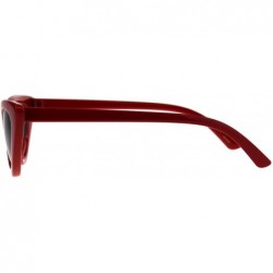 Square Womens Trendy Minimal Squared Cat Eye Mod Plastic Goth Sunglasses - Red Black - CU18E4IZICR $10.63