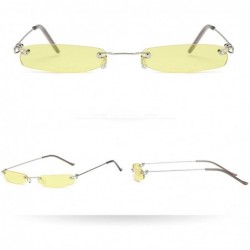 Semi-rimless Women Man Vintage Transparent Small Frame Sunglasses Retro Eyewear Fashion - 7201d - CY18ROYMNHL $21.13