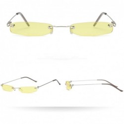 Semi-rimless Women Man Vintage Transparent Small Frame Sunglasses Retro Eyewear Fashion - 7201d - CY18ROYMNHL $8.57