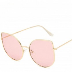 Aviator 2019 New Big Cat Eye Sunglasses Women Men Luxury Brand Designer Fashion C7 - C3 - C518YZWZT6Q $11.73