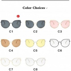 Aviator 2019 New Big Cat Eye Sunglasses Women Men Luxury Brand Designer Fashion C7 - C3 - C518YZWZT6Q $11.73