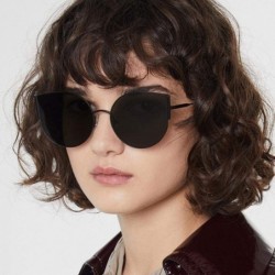 Aviator 2019 New Big Cat Eye Sunglasses Women Men Luxury Brand Designer Fashion C7 - C3 - C518YZWZT6Q $11.73