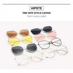Aviator 2019 New Big Cat Eye Sunglasses Women Men Luxury Brand Designer Fashion C7 - C3 - C518YZWZT6Q $11.73