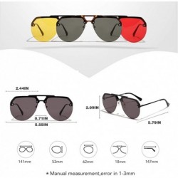 Oversized Sunshade Women Sunglasses Personality Retro Half-Frame Glasses Hip Hop Sunglasses Tide Oversized Sunglasses - CF198...