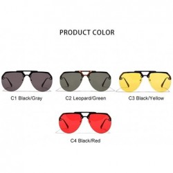 Oversized Sunshade Women Sunglasses Personality Retro Half-Frame Glasses Hip Hop Sunglasses Tide Oversized Sunglasses - CF198...